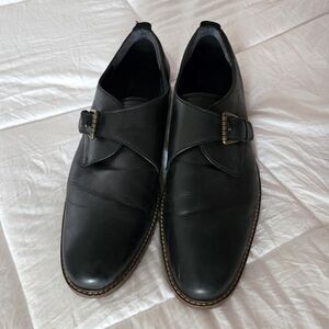Cole Haan Black Leather Monk Strap Oxfords